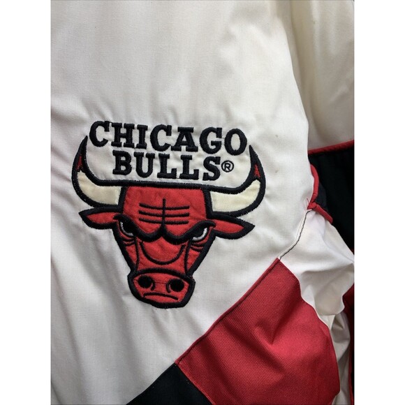 Vintage 90s NBA Chicago Bulls Pro Player Puffer Jacket NBA Full Zip Size M rare - Picture 10 of 16